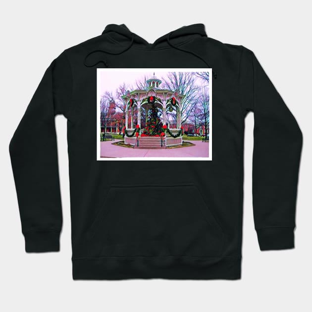 Town Square - Gazebo - Christmas Tree Hoodie by Fenay-Designs